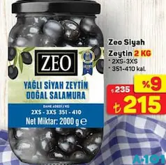 ZEO SİYAH ZEYTİN 2 KG